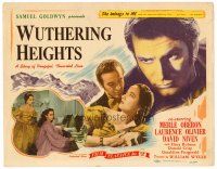 8t018 WUTHERING HEIGHTS TC R44 Laurence Olivier looming over Merle Oberon & David Niven!