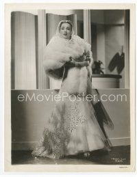 8w103 ANN SOTHERN 8x10 still '30s sexy full-length portrait in wild dress & fur wrap!