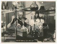 8w126 BEFORE I HANG 7.25x9.5 still '40 mad scientist Boris Karloff & Edward Van Sloan in lab!