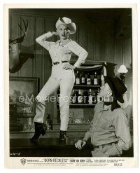 8w167 BORN RECKLESS 8x10 still '59 sexy rodeo cowgirl Mamie Van Doren standing on bar!