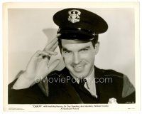 8w182 CAR 99 8x10 still '35 close smiling portrait of policeman Fred MacMurray saluting!