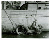 8w212 CREATURE FROM THE BLACK LAGOON 7.5x9.25 still '54 c/u of monster climbing up side of boat!