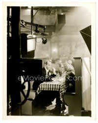 8w221 DANCING LADY candid 8x10 still '33 Joan Crawford & Franchot Tone on diner set by camera!