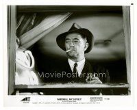 8w271 FAREWELL MY LOVELY 8x10 still '75 close up of smoking Robert Mitchum in window with drink!