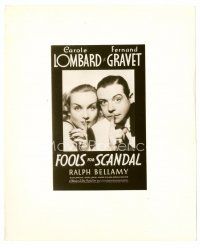 8w283 FOOLS FOR SCANDAL 8x10 still '38 poster image of Carole Lombard & Fernand Gravet shushing!