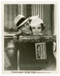 8w284 FOOTLIGHT PARADE 8x10 still '33 close up of Ruby Keeler & Dick Powell by suitcase!