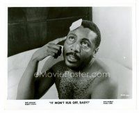 8w409 IT WON'T RUB OFF, BABY 8x10 still '67 close up of Dick Gregory in bathtub pointing at skin!