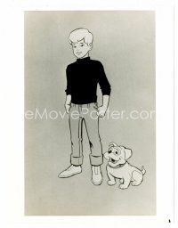 8w425 JOHNNY QUEST TV 8x10 TV still R70s Johnny standing full-length with his bulldog by his side!