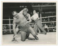 8w427 KID FOR TWO FARTHINGS 8x10 still '56 boxing champ Primo Carnera wrestling Tiger Joe Robinson