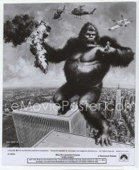 8w429 KING KONG 8x9.75 art still '76 classic John Berkey art of BIG Ape on the Twin Towers!
