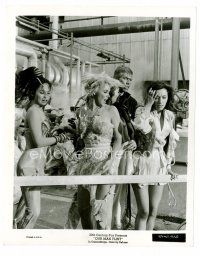 8w528 OUR MAN FLINT 8x10 still '66 James Coburn by three pretty showgirls backstage!