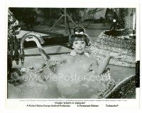 8w536 PARIS WHEN IT SIZZLES 8x10 still '64 naked Audrey Hepburn takes bubble bath in ornate tub!
