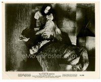8w549 PIT & THE PENDULUM 8x10 still '61 pretty Barbara Steele with fallen Vincent Price on stairs!