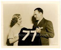 8w576 RED GRANGE candid 8x10 still '34 the football star gives his 77 jersey to Madge Evans!