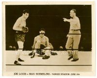 8w600 SCHMELING-LOUIS 8x10 still '36 Joe is down and referee sends Max to neutral corner!