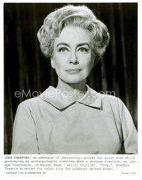 8w696 TROG 7.5x9.75 still '70 Joan Crawford, an anthropoligist who's an advocate of femininity!