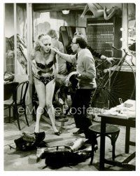 8w717 WHAT'S NEW PUSSYCAT 8x10 still '65 Woody Allen by near-naked showgirl in dressing room!
