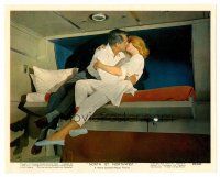 8w043 NORTH BY NORTHWEST color 8x10 still '59 Cary Grant & Saint kissing in the train's upper berth!