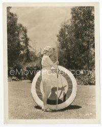 8x032 BESSIE LOVE 8x10 still '30s full-length portrait of the actress practicing her archery!
