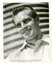 8x063 CHARLTON HESTON deluxe 8x10 still '50 great youthful smiling portrait from Dark City, his 1st!