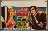 8y500 HOUSE OF NUMBERS Belgian '57 cool Wik art of Jack Palance, sexy Barbara Lang!