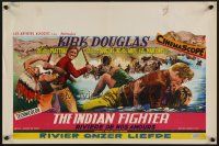 8y504 INDIAN FIGHTER Belgian '55 art of Kirk Douglas fighting & romancing Elsa Martinelli!