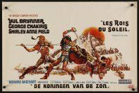 8y509 KINGS OF THE SUN Belgian '64 art of Yul Brynner with spear fighting George Chakiris!