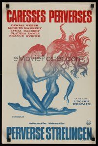 8y517 LES CARESSES PERVERSES Belgian '76 Lucien Hustaix, wild Bernadette & Stern artwork!