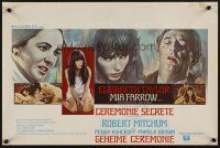 8y555 SECRET CEREMONY Belgian '68 different art of Elizabeth Taylor, Mia Farrow, Robert Mitchum!
