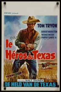 8y573 TEXAS JOHN SLAUGHTER Belgian '59 Coppel artwork of cowboy Tom Tryon!