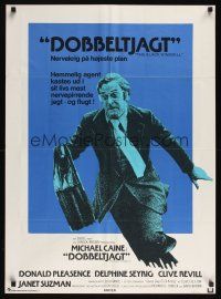 8y221 BLACK WINDMILL Danish '74 cool image of Michael Caine running with briefcase, Don Siegel!