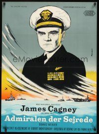 8y263 GALLANT HOURS Danish '61 Axel Holm art of James Cagney as Admiral Bull Halsey!
