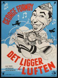 8y266 IT'S IN THE AIR Danish '58 George Formby, Polly Ward, wacky art by Lundvald!