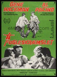 8y297 SCARECROW Danish '73 cool artwork of Gene Hackman & young Al Pacino!