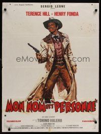 8y051 MY NAME IS NOBODY style A French 23x32 '73 Il Mio nome e Nessuno, art of Henry Fonda!