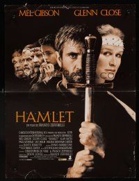 8y084 HAMLET French 15x21 '90 Mel Gibson, Glenn Close, Helena Bonham Carter, William Shakespeare!