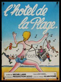 8y087 HOLIDAY HOTEL French 15x21 '78 Michel Lang's L'hotel de la plage, wacky cartoon art!