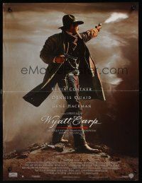 8y102 WYATT EARP French 15x21 '94 cool image of Kevin Costner in the title role firing gun!
