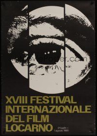 8y598 XVIII FILM FESTIVAL LOCARNO Italian 1sh '65 cool artwork by Wieber!