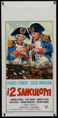 8y717 I DUE SANCULOTTI Italian locandina '66 wacky Casaro art of Franco Franchi & Ciccio Ingrassia