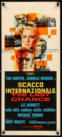 8y725 LAST CHANCE Italian locandina '68 Giuseppe Rosati's Scacco internazionale, art by Avelli!