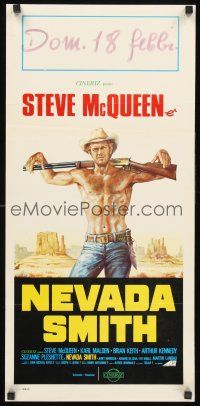 8y740 NEVADA SMITH Italian locandina R70s cool artwork of Steve McQueen in the title role!