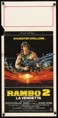 8y746 RAMBO FIRST BLOOD PART II Italian locandina '85 Sylvester Stallone, cool art by Casaro!