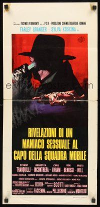 8y754 SLASHER Italian locandina '72 Farley Granger is the sex maniac killer, art by Nistri!