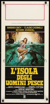 8y755 SOMETHING WAITS IN THE DARK Italian locandina '78 art of sexy girl attacked by monsters!