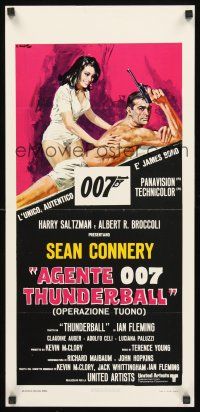 8y763 THUNDERBALL Italian locandina R80s art of Sean Connery as James Bond 007 by Averado Ciriello