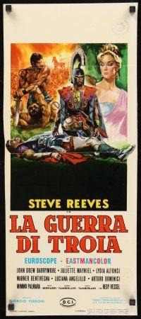 8y764 TROJAN HORSE Italian locandina R70s mighty Steve Reeves in spectacle of savagery & sex!