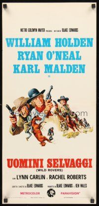 8y770 WILD ROVERS Italian locandina '71 art of William Holden & Ryan O'Neal in western action!