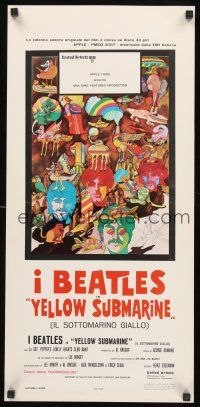 8y772 YELLOW SUBMARINE Italian locandina R70s wonderful different psychedelic art of Beatles!