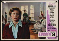 8y661 GREATEST LOVE horizontal Italian 13x18 pbusta '51 Ingrid Bergman, Rossellini's Europa '51!